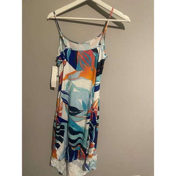 La Blanca NWT Coastal Palms Dress Women's Med Ice Blue Midi Beach Cover Up$119 - Picture 5 of 5